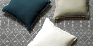 KAF Home Washed Linen with Flange Decorative Pillow 20 inch  X 20